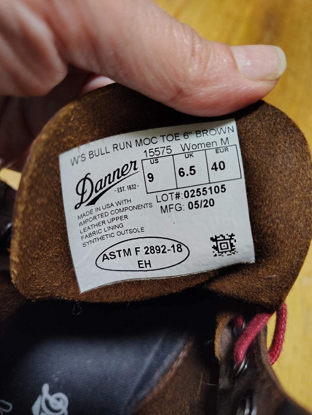 Danner Brown Leather Work Boots with Red Laces... - Picture 3 of 7